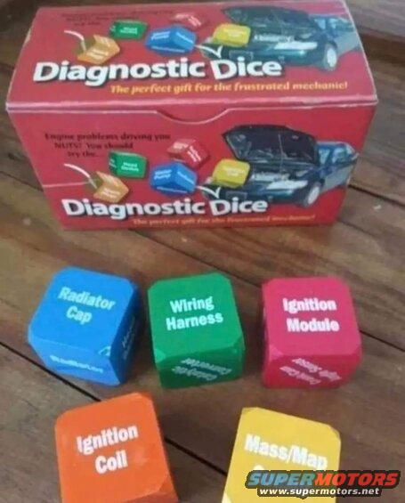 diag-dice.jpg Buying these would be money better-spent than guessing - at least these provide some entertainment, and you actually HAVE them forever.