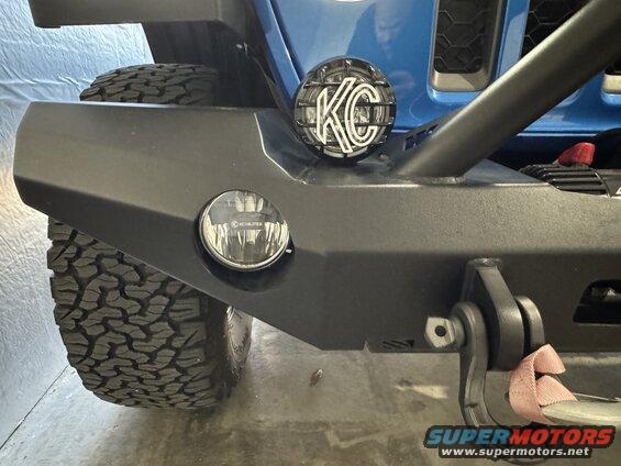 2022 Jeep Wrangler front bumper with KC lights and tow hook