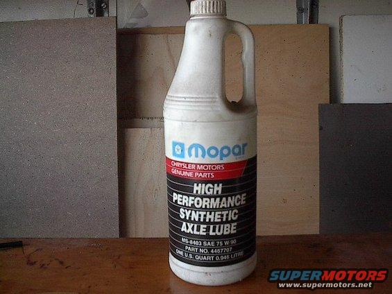 picture-037.jpg Nothin' better for the axles. Fully synthetic 75W90 at a quarter of the price Ford wants