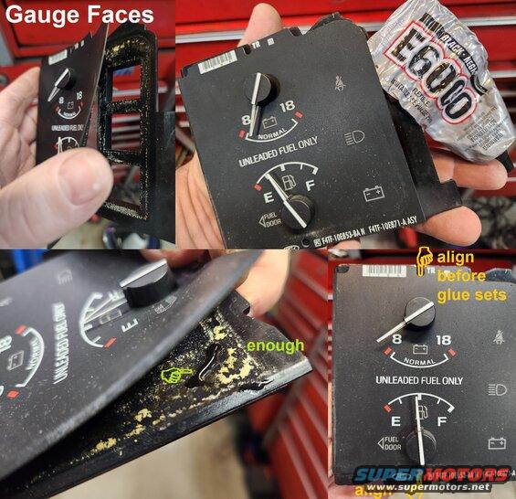 faceglue.jpg At this age, it's very common for the glue holding the faces on to become brittle and just let go. That then allows the faces to slide down slightly and rest on the needles' hubs, affecting their behavior. It's very easy to add a few drops of new glue (this one dries slowly, allowing the face to be re-positioned for alignment, but there are others) to hold the face where it belongs. Use the notches at the top & bottom center to align the face with the gauge frame.

While it's out, clean everything...

[url=https://www.supermotors.net/registry/media/1172157][img]https://www.supermotors.net/getfile/1172157/thumbnail/cleaning.jpg[/img][/url]

...and consider some of the improvements shown in this  photo album (low fuel light, working oil pressure gauge, bezel reinforcements, switch relocation...).

See also:
[url=https://www.supermotors.net/registry/media/774679][img]https://www.supermotors.net/getfile/774679/thumbnail/clusterparts.jpg[/img][/url] . [url=https://www.supermotors.net/registry/media/1168087][img]https://www.supermotors.net/getfile/1168087/thumbnail/ledswap.jpg[/img][/url]