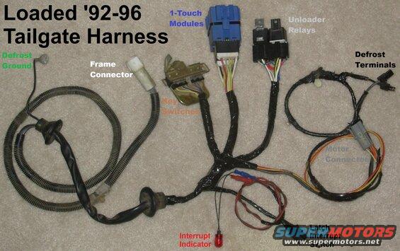 harnessload.jpg Loaded '92-96 Bronco Tailgate Harness
IF THE IMAGE IS TOO SMALL, click it.

Many worthwhile improvements can be easily integrated into the tailgate harness, without modifying the frame or dash harnesses.

See also:
[url=https://www.supermotors.net/registry/media/1174770][img]https://www.supermotors.net/getfile/1174770/thumbnail/circuitmods.jpg[/img][/url]