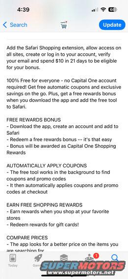 Screenshot of a mobile app showing details about rewards and coupons