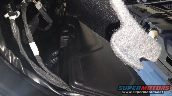 Interior wiring harness and black plastic panel