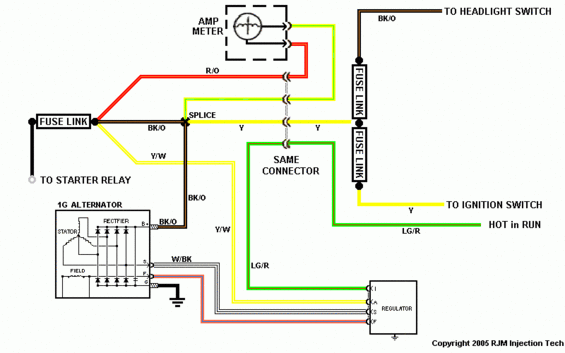 More detailed schematic of old charging system.