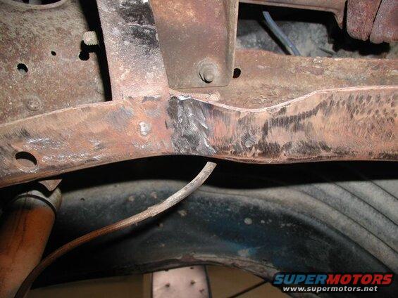 Cracks drilled and welded.