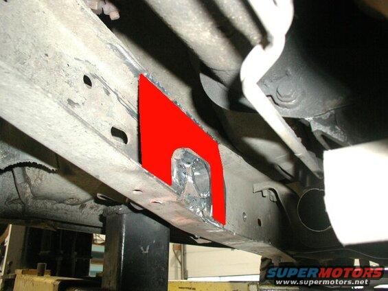 If I were to remove the ,aterial in red, this would allow the frame to flex as it wants to, but still keep strength around the shackle tube.