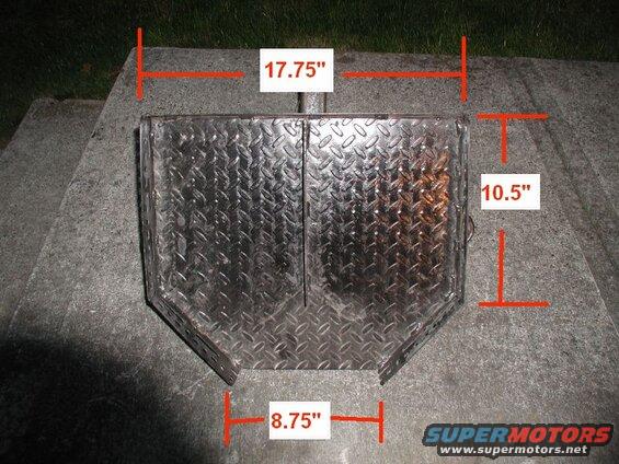 Metal diamond plate box with dimensions marked on concrete.