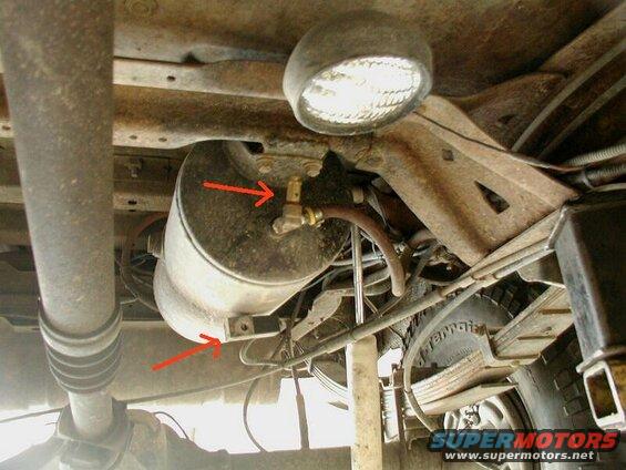 Electric drain solenoid on bottom, 152 psi blow off valve on front.