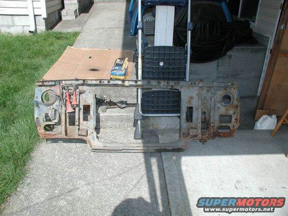 The old rusty radiator support.