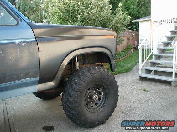 The best part of the truck now! The fender is "hand tight" until the radiator support is installed.