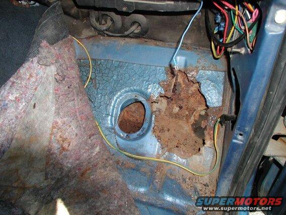 I cleaned out the passenger side last time; the floor rot isn't as bad as the other side.