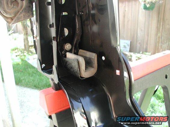 The old radiator mounts bolted to the new radiator support.