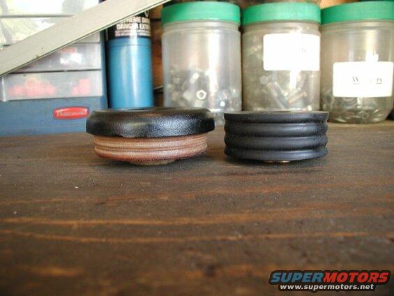 Upper half; Super Duty modified on the left and Daystar urethane on the right.