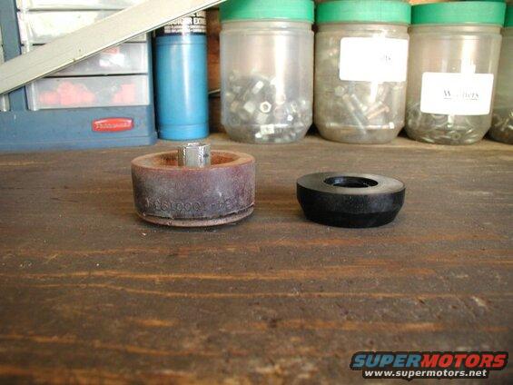 Lower half; Super Duty modified on left, Daystar urethane on right.
