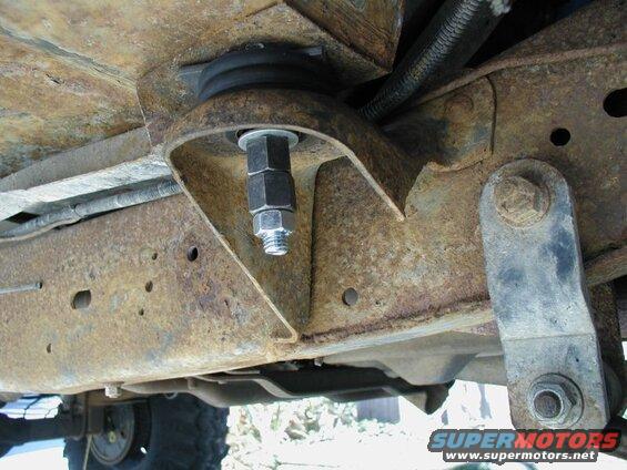 I threw a bolt in the front cab mount just to keep things in place while I worked on the other side.