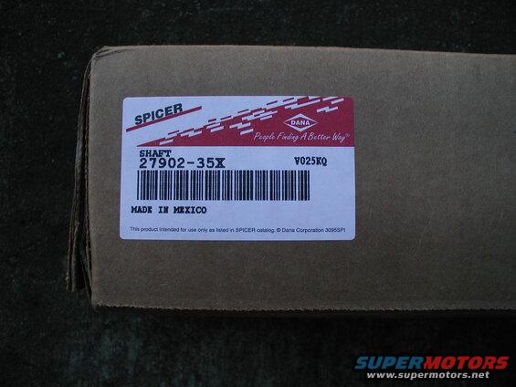 New spicer right inner shaft.