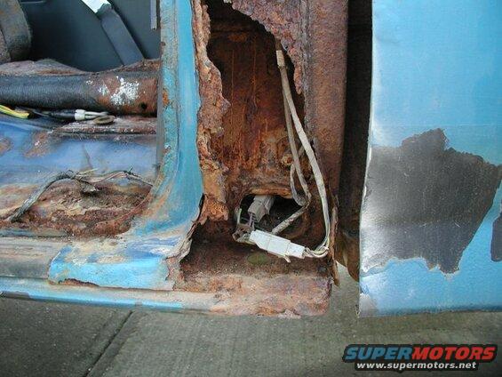 I cut open the bottom of the B pillars so I could get an idea of what work needed to be done.