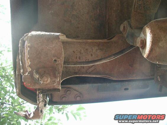Right side, looking straight up (shackle to the right).