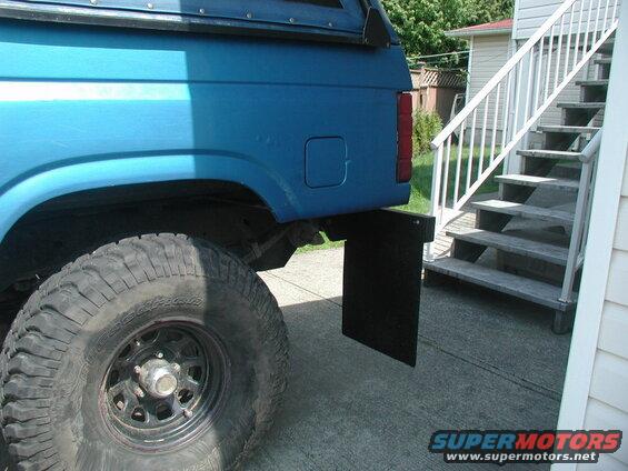 When the bumper was off I welded on some studs to mount mud flaps.