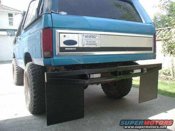 When the bumper was off I welded on some studs to mount mud flaps.
