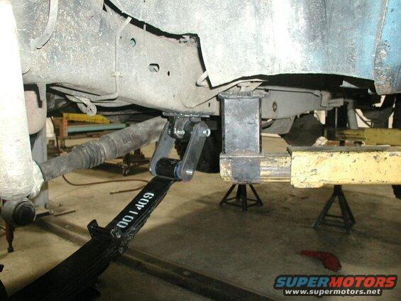 The plan was to box the frame and mount Ford Super-Duty shackle eyes underneath.