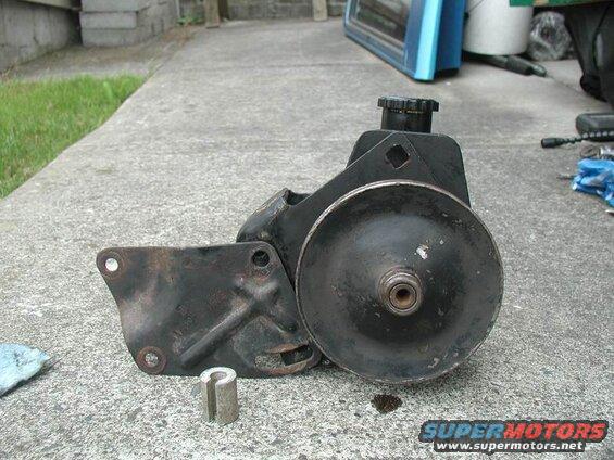 Saginaw pump, stock bracket from my Bronco, and a 1.25" spacer.