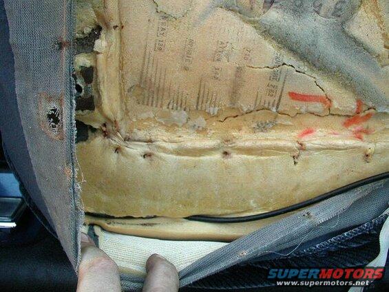 Close up of the cable routing in the seat.