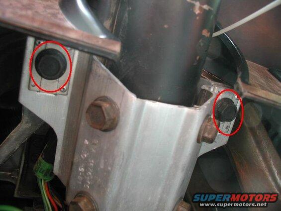 Remove the two 9/16" bolts holding the column to the dash.