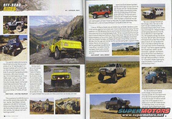 March 2008, Off-Road Magazine's "Off-Road Rides", page 19: