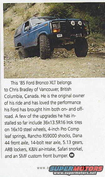 March 2008, Off-Road Magazine's "Off-Road Rides", page 19: