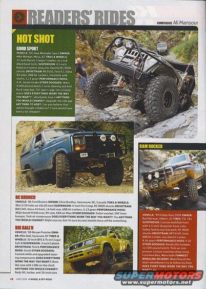 June 2008, 4Wheel & Off-Road's "Reader's Rides", page 18: