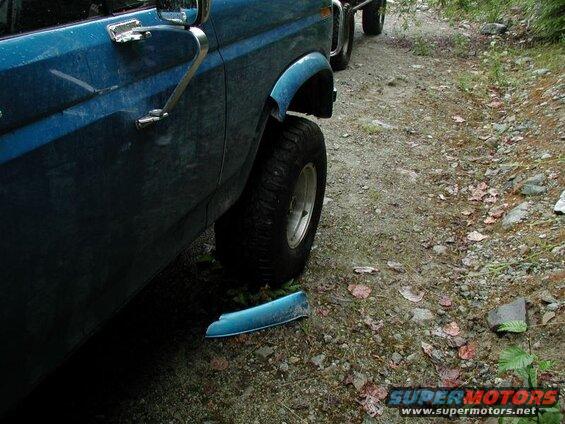 Broke the right front fender flare.