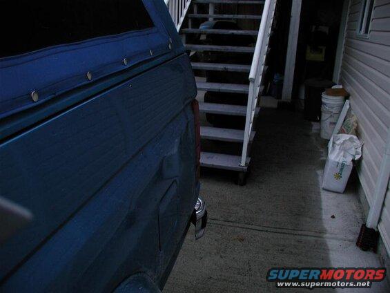 Dented the left rear fender.