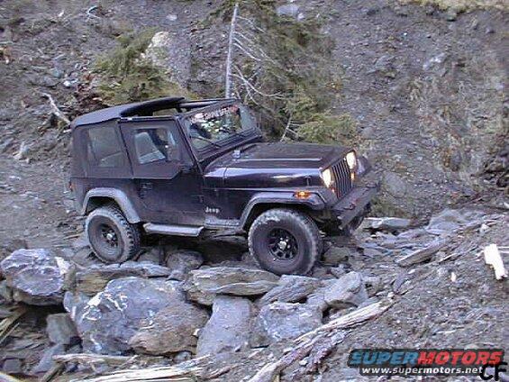 He crosses the creek.