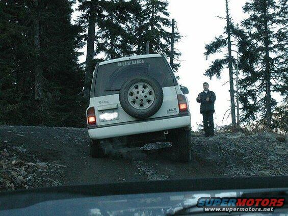Chris F had to fight a little to get through this cross ditch. Nice flex for a stock truck.