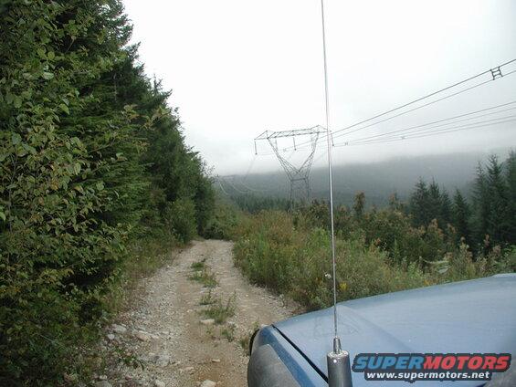 Heading along the powerlines.