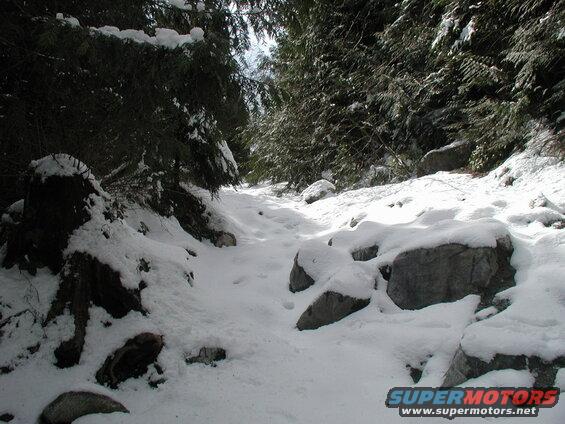 Normally you can go to the right, but the snow kept us to the left. This part was fun.