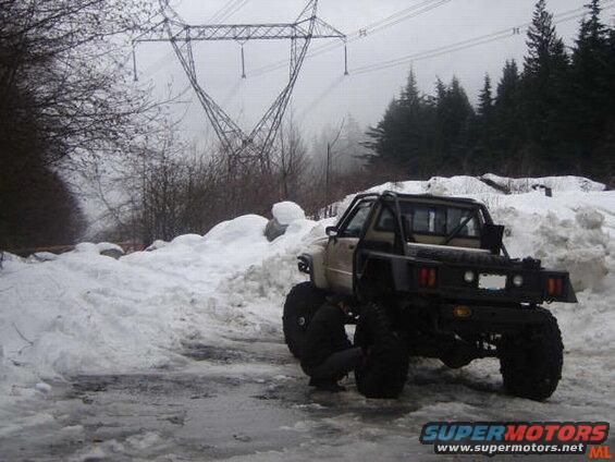 Normally we do this down under the powerlines, but the entrance was slick. Mike managed to get in right away.