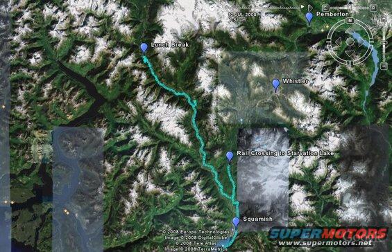 The GPS track of our day. I had to wing some of it as my GPS was doing it's job properly.