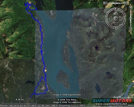 The log of our trip, without Secret Lake.