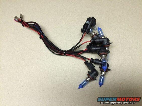 HID or LED headlight bulbs with wiring harnesses
