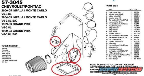That is one of the brackets,but I need all the pieces in the instructions. I circled the two brackets and the base mounting piece. Also just noticed that I didn't get "A" and "B"; clamp and silicone hose to connect intake tube to the throttle body.