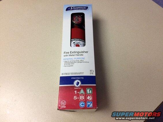 Box for Garrison fire extinguisher with metal handle