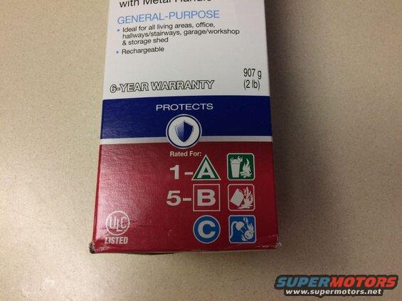 Fire extinguisher box with text and symbols.