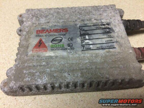 Weathered BEAMERS automotive ballast with specifications visible.