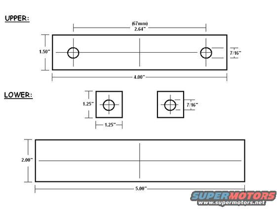 Schematic: Engine mount spacers.