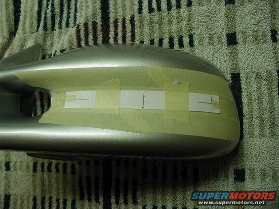 Template taped in place.