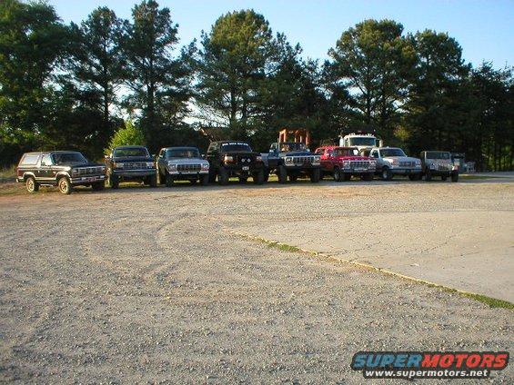 1989 Ford Bronco in a line of SUVs and trucks