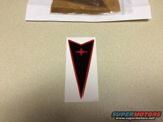 Front "arrowhead" replacement decal in reflec-dome gloss black w/ red reflective border.