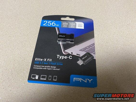New thumbdrive; PNY 256gb, type C, low profile.